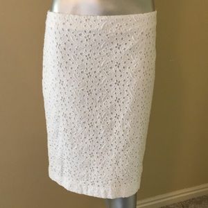 TALBOTS | Eyelet Lace Pencil Skirt Cotton